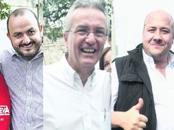 Ricardo Villanueva, Alfonso Petersen y Enrique Alfaro, los tres precandidatos a la alcaldía tapatía. EL INFORMADOR /