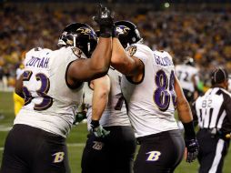 Joe Flacco culminó una serie de seis jugadas y 69 yardas con un pase de touchdown en el tercer cuarto. AFP / G. Shamus