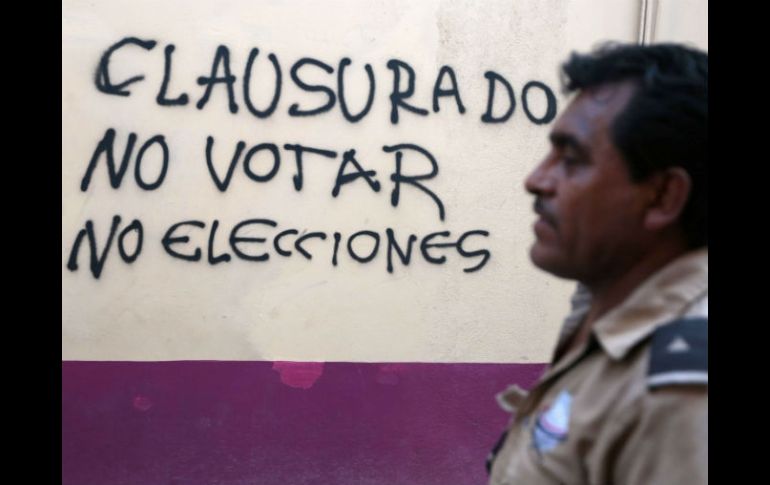 El módulo había estado cerrado desde el 8 de diciembre, cuando la CETEG advirtió que no permitirían elecciones. AFP / ARCHIVO