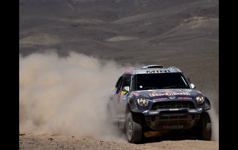 Nasser Al-Attiyah empleó 3 horas 9 minutos y 18 segundos para cruzar la cordillera de los Andes. AFP / F. Fife