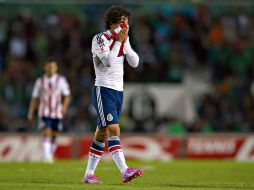 Giovanni Hernández sufre la realidad del Rebaño. Si UdeG gana hoy, Chivas bajará al último lugar de la tabla de cocientes. MEXSPORT / R. Maya