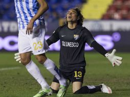 El guardameta tapatío Guillermo Ochoa (13), jugó todo el partido en el Estadio Ciutat de Valencia. MEXSPORT / J. Fernández