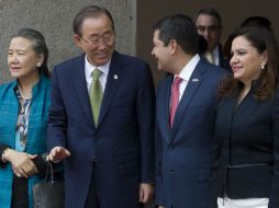 Ban Ki-moon tiene previsto reunirse con el presidente Juan Orlando Hernández, y con el comisionado de Derechos Humanos. EFE / G. Amador