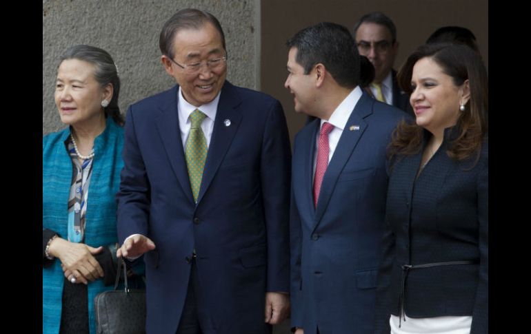 Ban Ki-moon tiene previsto reunirse con el presidente Juan Orlando Hernández, y con el comisionado de Derechos Humanos. EFE / G. Amador