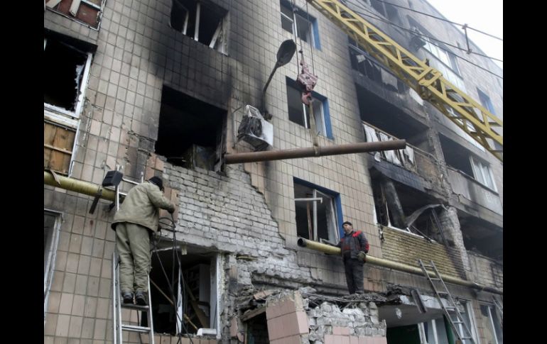 Edificio en Donetsk, zona de conflicto en el este de Ucrania. EFE / ARCHIVO