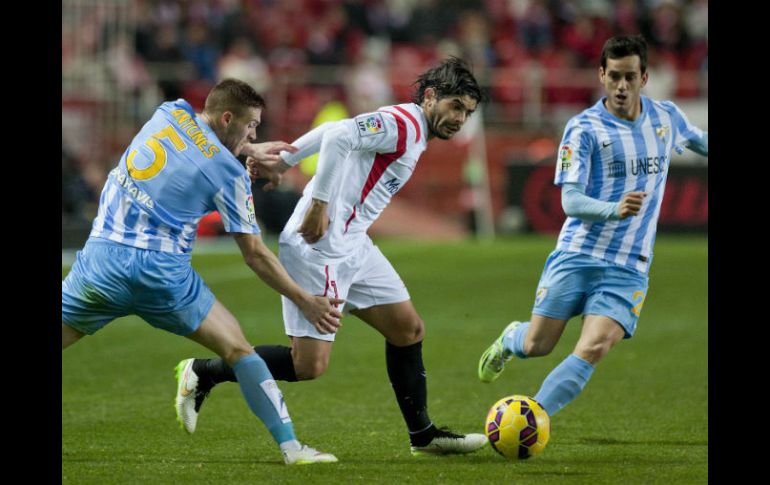 El partido supuso el tercer juego del Málaga en fila sin victoria. AFP / J. Guerrero