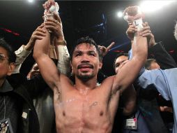 El promotor de 'Pacman', Bob Arum, señala que ya firmó el contrato y sólo falta la firma de 'Money' para confirmar el combate. TWITTER / @MannyPacquiao