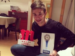 El delantero Luciano Vietto fue reconocido como el Mejor Jugador del mes de diciembre 2014 en la Liga española. TWITTER / @lucianovietto36