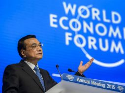 Li Keqiang. El primer ministro chino recordó que China creció 7.4 % en 2014 y creó 13 millones de nuevos empleos. AFP / F. Coffrini