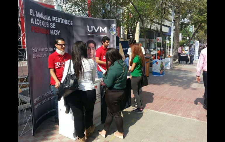 Este viernes se inauguró la Feria de las Universidades, que se llevará acabo hasta el sábado en el andador Chapultepec. FACEBOOK / Instituto Jalisciense de la Juventud