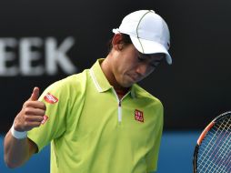 Desde su debut en Melborune Park hace tres años, Nishikori llega ahora a cuartos de final en el Abierto de Australia AFP / P. Crock