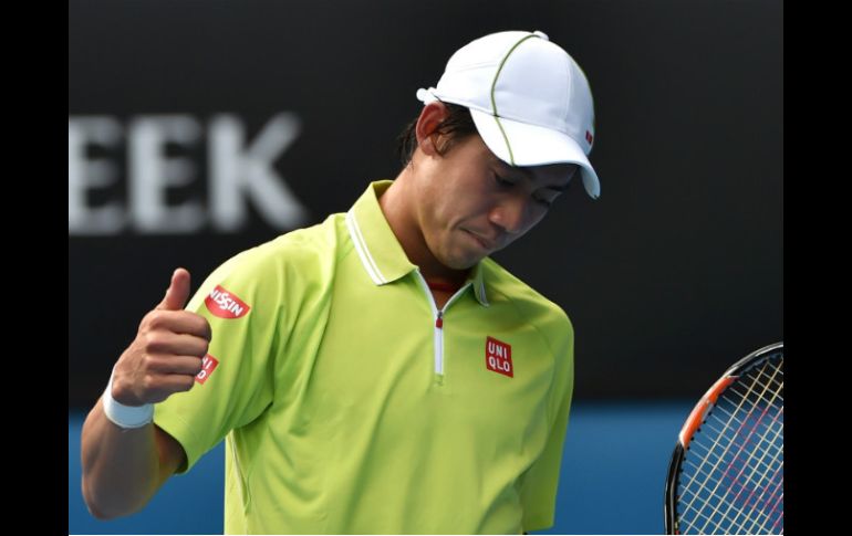 Desde su debut en Melborune Park hace tres años, Nishikori llega ahora a cuartos de final en el Abierto de Australia AFP / P. Crock