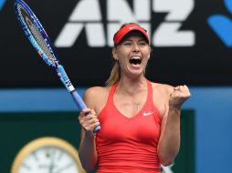 Maria Sharapova celebra la victoria. Su próxima rival será su compatriota Ekaterina Makarova. EFE / F. Singer