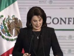 Lorena Martínez, titular de la Procuraduría General del Consumidor, en conferencia de prensa. TWITTER / @PresidenciaMX