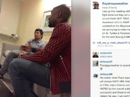 Floyd publicó esta foto en Instagram, donde dice haber definido encontrarse con Pacquiao para conseguir la pelea. INSTAGRAM / @FloydMayweather