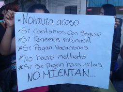 Algunas empleadas afirman que contaban con todas las prestaciones de ley. ESPECIAL /