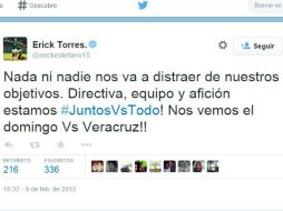 Erick hizo caso omiso del video donde se habla de su persona por parte del directivo rojiblanco. TWITTER / @erickestefano15