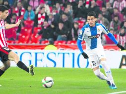 El central mexicano del Espanyol, Héctor Moreno (15), disputó todo el encuentro ayer en La Catedral del futbol español. MEXSPORT /  T. Berruezo