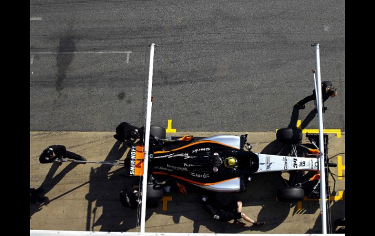 El Force India fue el mismo de 2014, antes de Pérez pilotó Wehrlein. AFP / A. Estevez