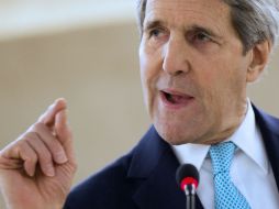 El secretario de Estados Unidos, John Kerry, ofrece una rueda de prensa en la sede de la ONU en Ginebra. AP / E. Vucci