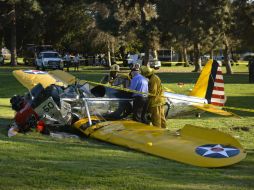 La avioneta de Harrison Ford se estrelló en un campo de golf en Venice, Los Ángeles. EFE / S. Palley