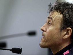 El entrenador del Barcelona durante una rueda de prensa. EFE / T. Albir