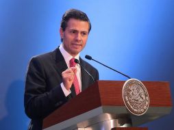 Enrique Peña Nieto esboza ante empresarios las bondades de las reformas, en particular la de telecomunicaciones. SUN / Especial