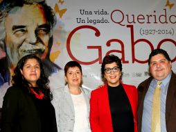 Martha Ibarra, Imelda Martorell, Nubia Macías y José Garza en la conferencia de prensa este miércoles, para hablar del homenaje a Gabo. SUN / E. Orea