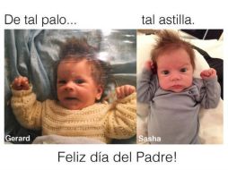 La intérprete colgó la imagen con el mensaje 'De tal palo, tal astilla... Feliz Día del Padre'. TWITTER / @shakira