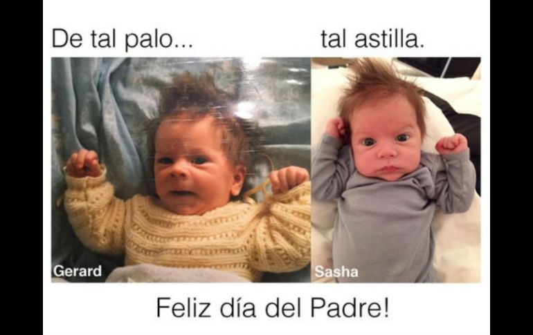 La intérprete colgó la imagen con el mensaje 'De tal palo, tal astilla... Feliz Día del Padre'. TWITTER / @shakira