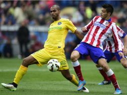 Fue una larga espera la que el delantero mexicano Raúl Jiménez vivió para poder ser titular otra vez con el Atlético de Madrid. AFP / J. Soriano