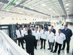 El gobernador del Estado, Aristóteles Sandoval,  asistió a la inauguración de la planta de Jabil en Zapopan. ESPECIAL /