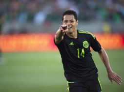 El gol 39 de Javier Hernández con la Selección Mexicana fue un derechazo al ángulo desde fuera del área. MEXSPORT / D. Leah