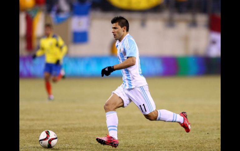 Sergio Agüero rompió el equilibrio a los 8 minutos, causando que Ecuador reaccionara con presión. AFP / Elsa