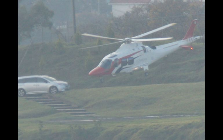 La llegada del helicóptero de la Conagua a la casa de Korenfeld fue documentada por varios vecinos. FACEBOOK / Ignacio Vizcaíno Tapia