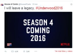 El anuncio oficial causa entusiasmo entre los seguidores de la serie. TWITTER / @HouseofCards