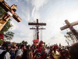 Jesús de Nazareth es crucificado en la 172 representación en Iztapalapa. SUN / G. Espinosa