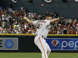 Madison Bumgarner, abridor de los Gigantes, se anotó la victoria. AP / R. Franklin