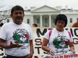 Los manifestantes pidieron al presidente de EU que no mande recursos a México porque se invierten en asesinatos. EFE / L. Nolly