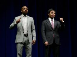 La pelea entre Floyd Mayweather y Manny Pacquiao será el 2 de mayo en el hotel MGM Grand Garden. EFE / ARCHIVO