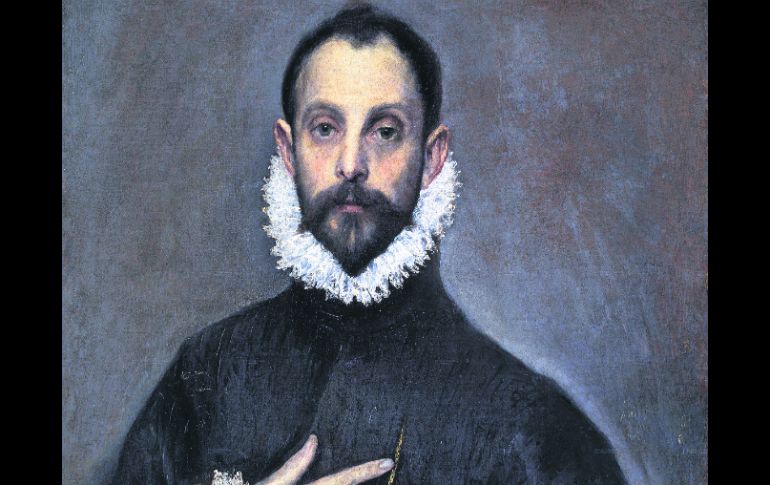 'El caballero con la mano en el pecho'. Esta obra de El Greco se ha atribuido a la imagen verdadera de Cervantes, pero no es él. ESPECIAL / El greco