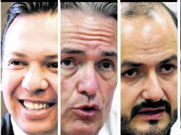 Candidatos. Alfonso Petersen Farah, Ricardo Villanueva Lomelí y Pablo Lemus Navarro.  /