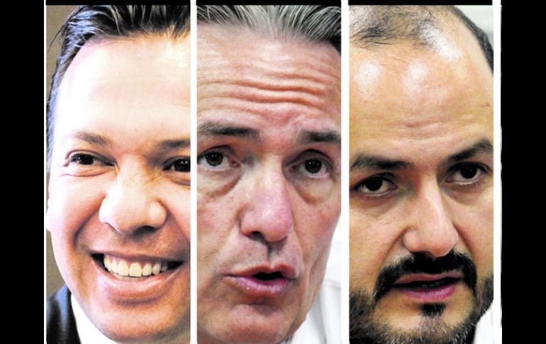 Candidatos. Alfonso Petersen Farah, Ricardo Villanueva Lomelí y Pablo Lemus Navarro.  /