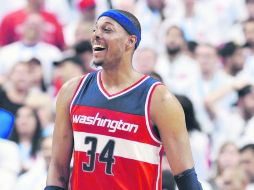 Devastador. Paul Pierce de los Wizards de Washington sorprendió a los Raptors en Toronto, Canadá. EFE /