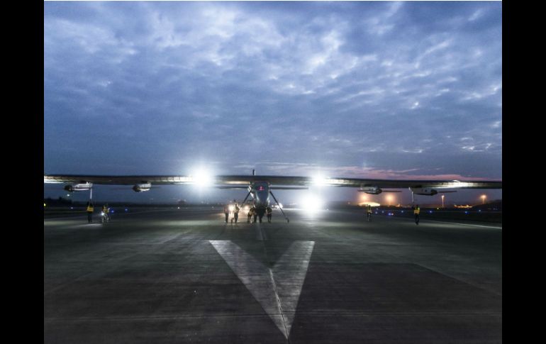 Tras Nankín, el avión, de 72 metros de envergadura, tiene previsto cruzar el Océano Pacífico, con una escala en Hawaii. AFP / Solar Impulse