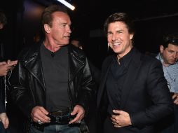 Arnold Schwarzenegger y Tom Cruise en El Coliseo del Caesars Palace. ESPECIAL / Cortesía CinemaCon