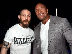 Tom Hardy y Dwayne Johnson llegan al evento en Las Vegas. ESPECIAL / CORTESÍA/GETTY IMAGES FOR CINEMACON