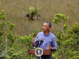 Obama ofreció visitó este miércoles la reserva del ecológica del Parque Nacional de los Everglades. EFE / J. Skipper