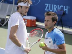 Marcelo Demoliner (izq.) y Miguel Ángel Reyes-Varela (der.) en el Polideportivo Metropolitano de Tenis. EL INFORMADOR / R. Tamayo