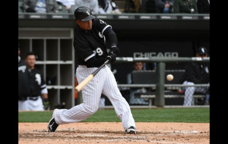 El cubano José Abreu estuvo sólido al bate y conectó su quinto jonrón en la temporada. AFP / D. Banks